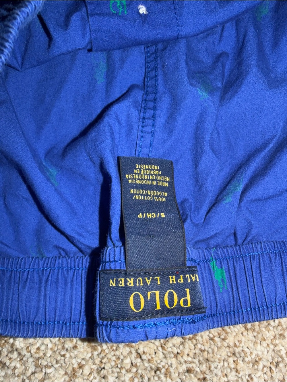 Polo by Ralph Lauren Royal Blue Polo Pony Print Lounge Sleep Pants Size Small - Picture 5 of 6